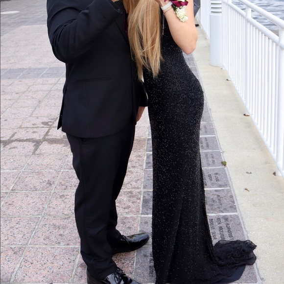 Black beaded Sherri Hill style 50860 - Picture 3 of 8